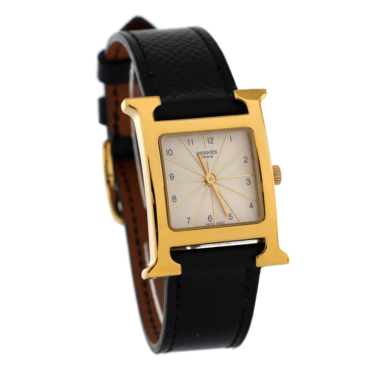 Heure H Quartz Watch Plated Metal and Leather 21 - Deep Luxury