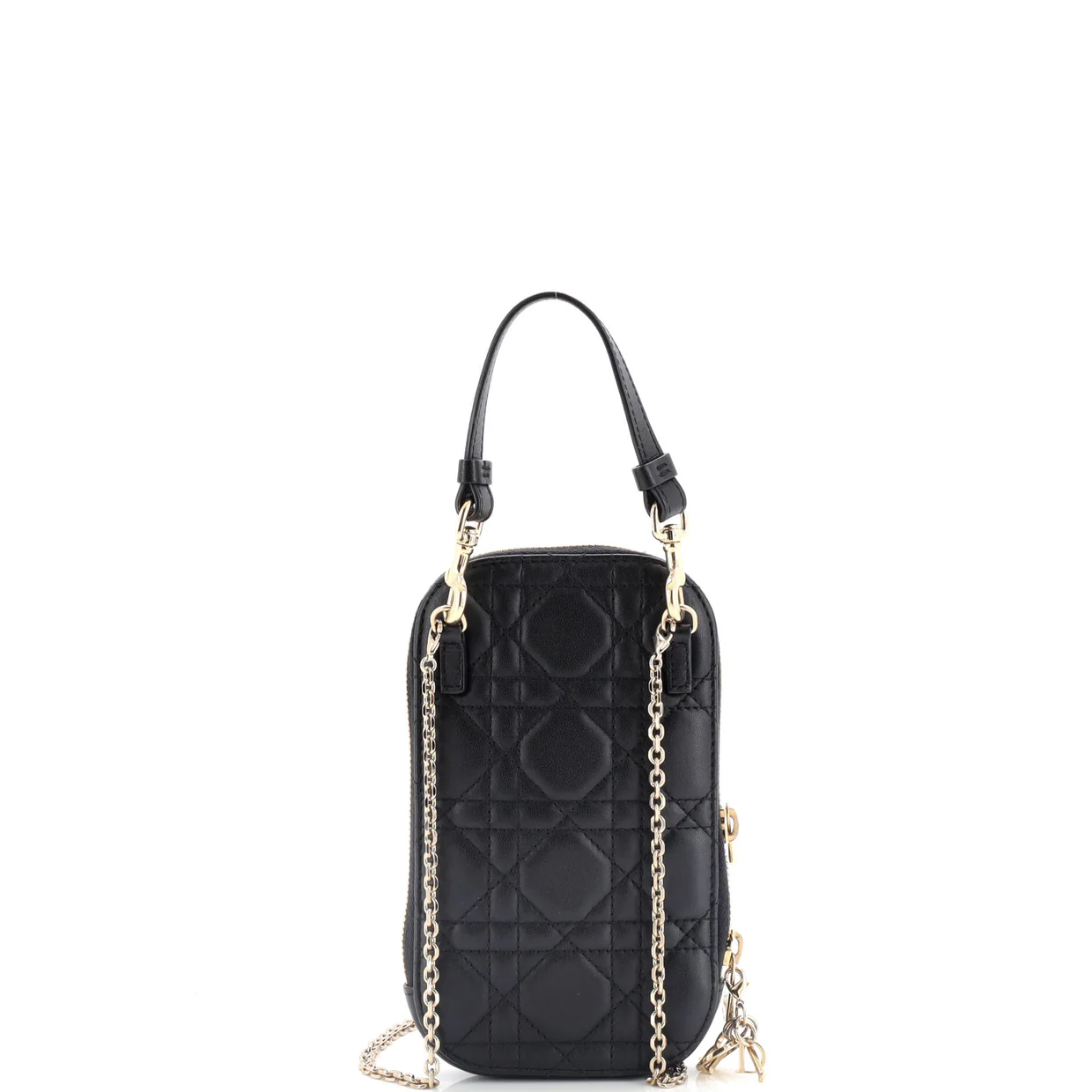 Lady Dior Phone Holder on Chain Cannage Quilt Lambskin - Deep Luxury