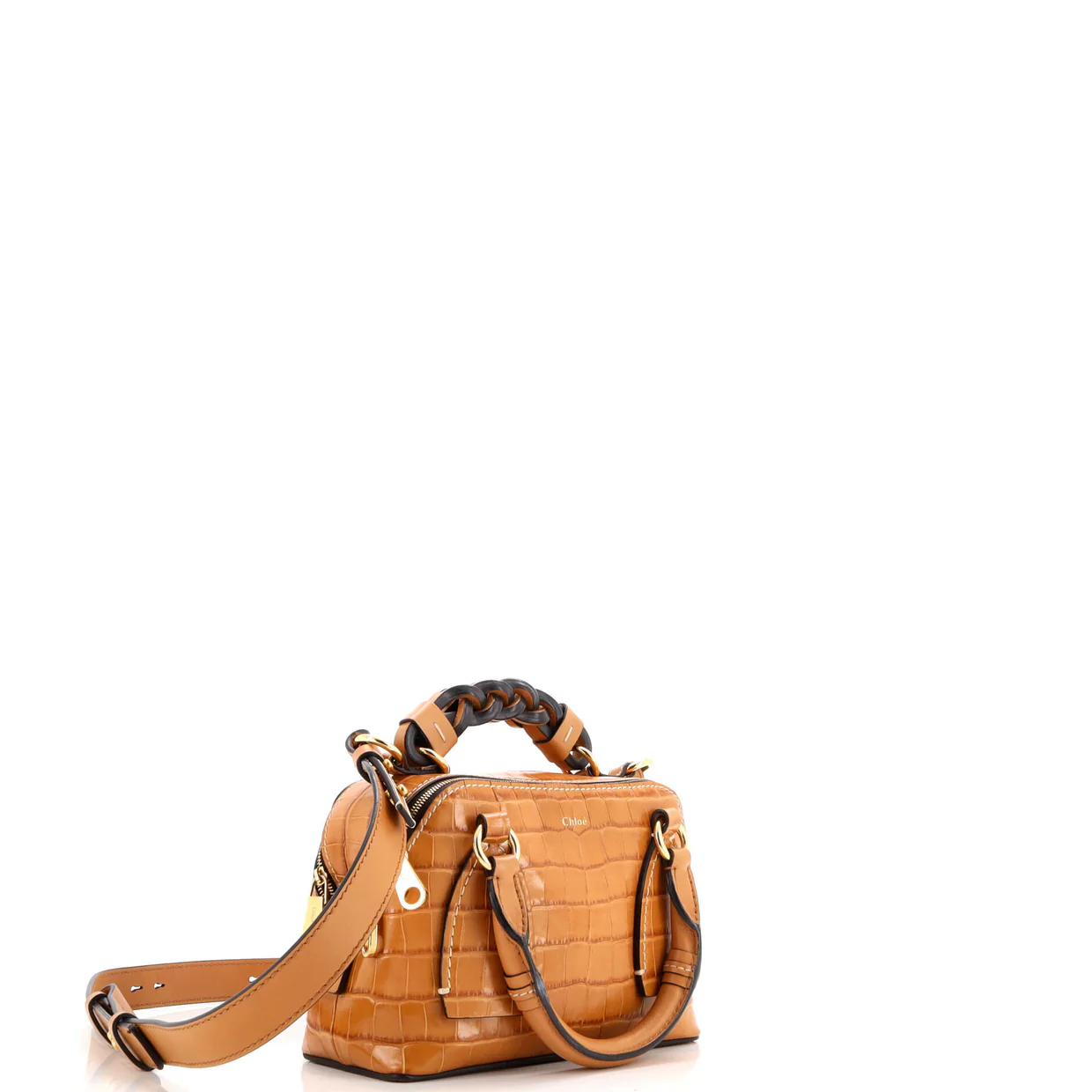 Daria Bag Crocodile Embossed Leather Small - Deep Luxury