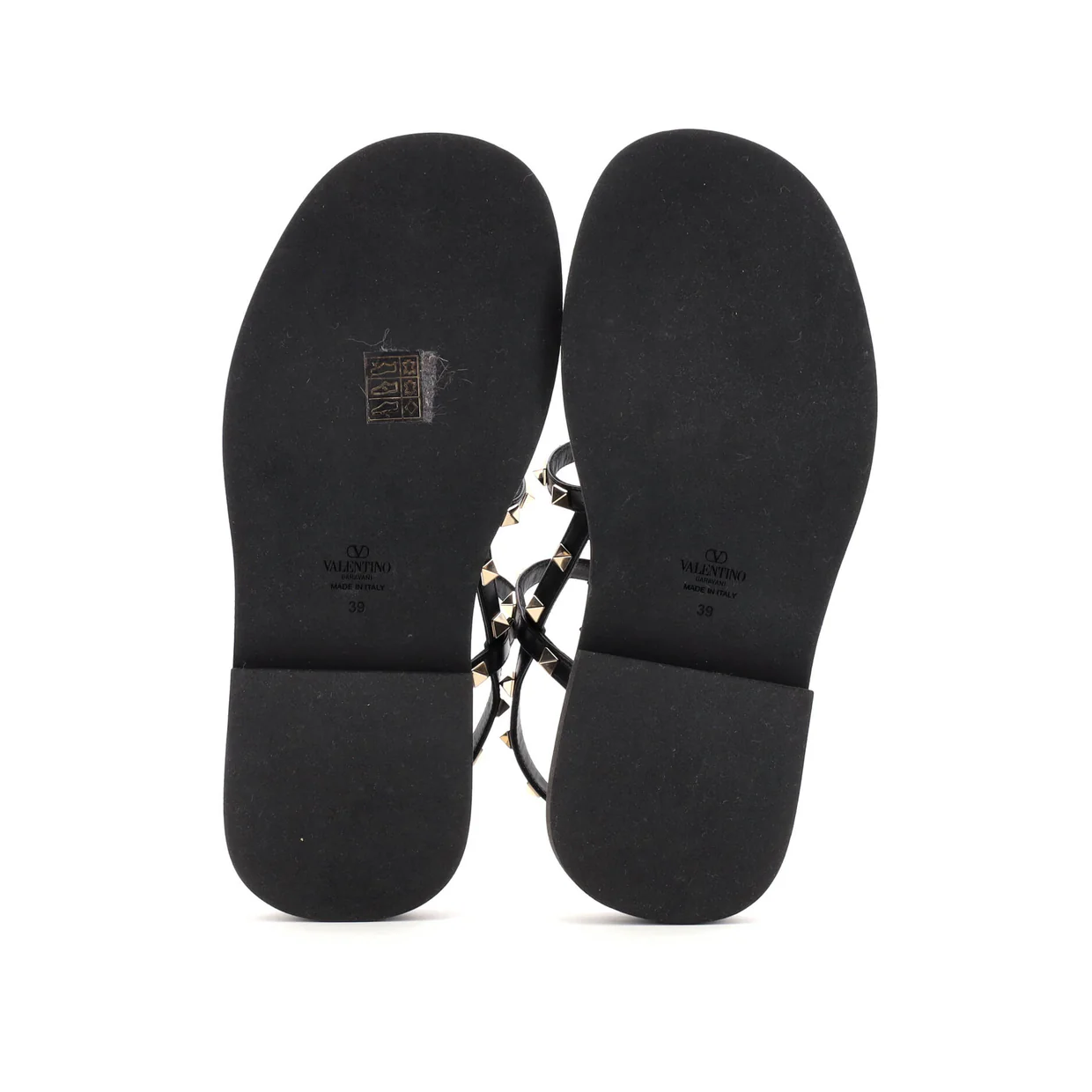 Women's Rockstud Caged Flat Sandals Leather - Deep Luxury