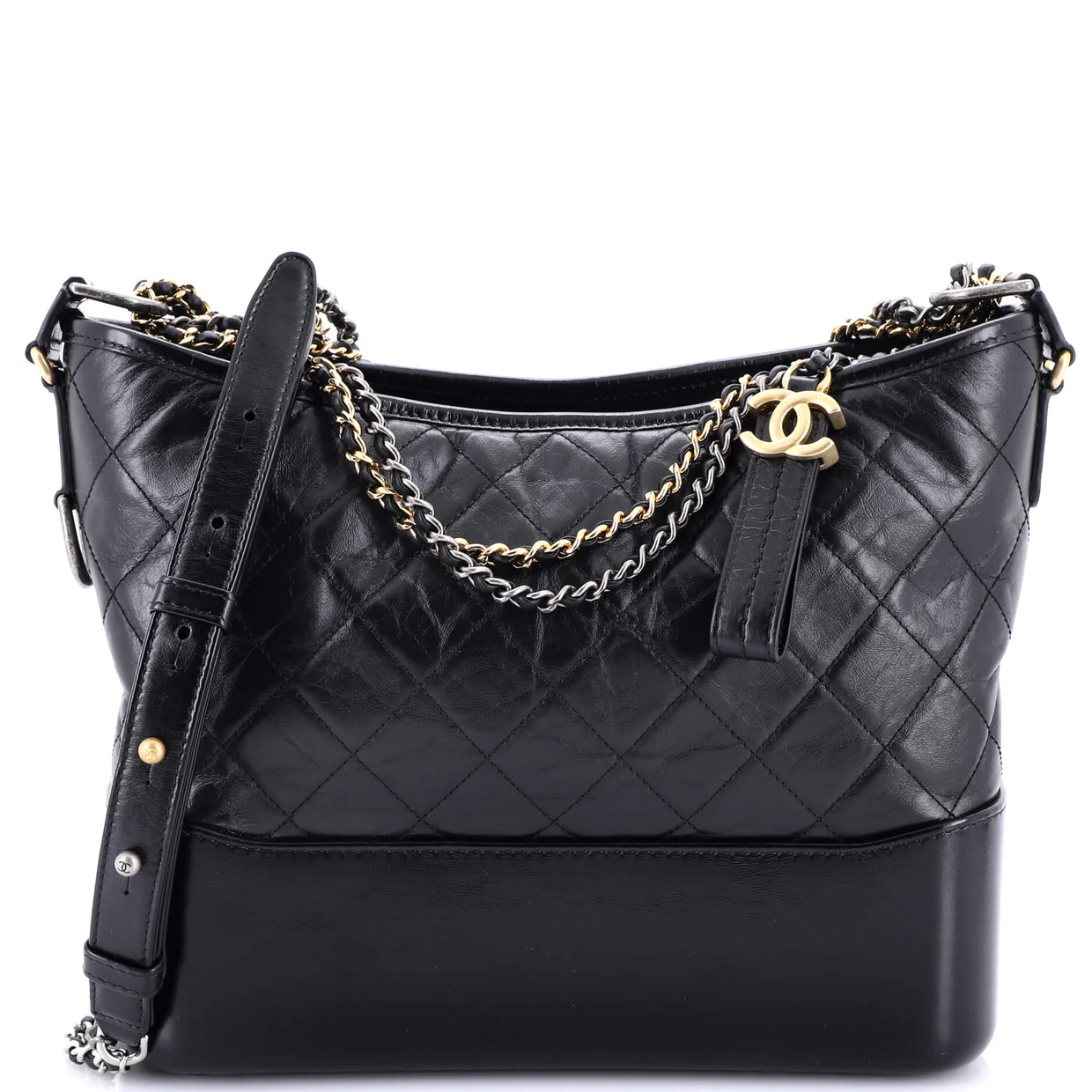 Gabrielle Hobo Quilted Aged Calfskin Medium - Deep Luxury