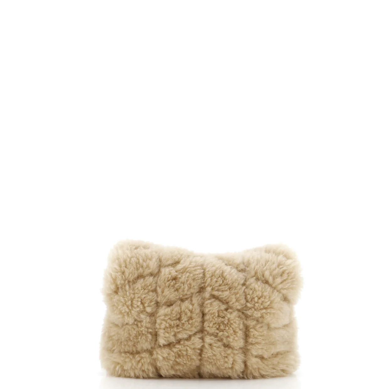 LouLou Puffer Clutch Matelasse Chevron Shearling Small - Deep Luxury