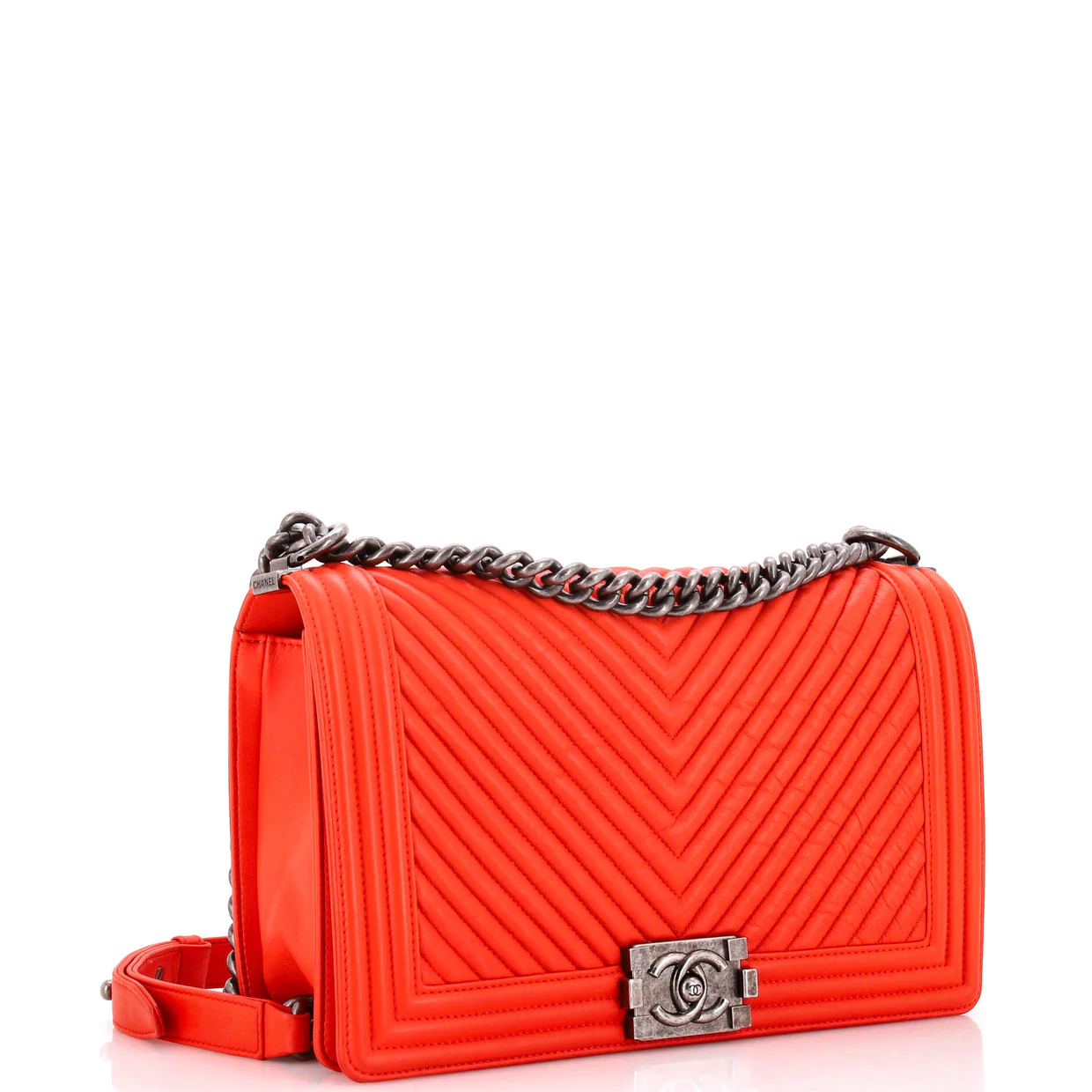 Boy Flap Bag Chevron Wrinkled Lambskin New Medium - Deep Luxury