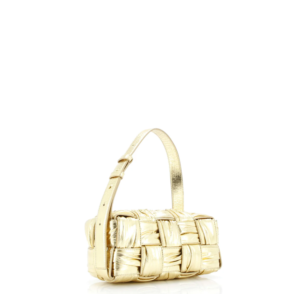 Brick Cassette Shoulder Bag Maxi Intrecciato Plisse Leather Small - Deep Luxury