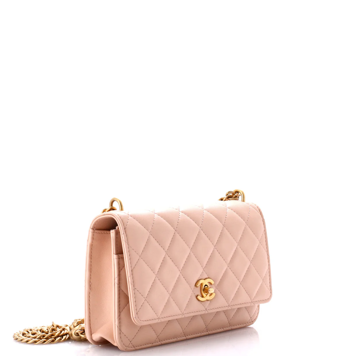 Sweet Camellia Wallet on Chain Quilted Lambskin - Deep Luxury