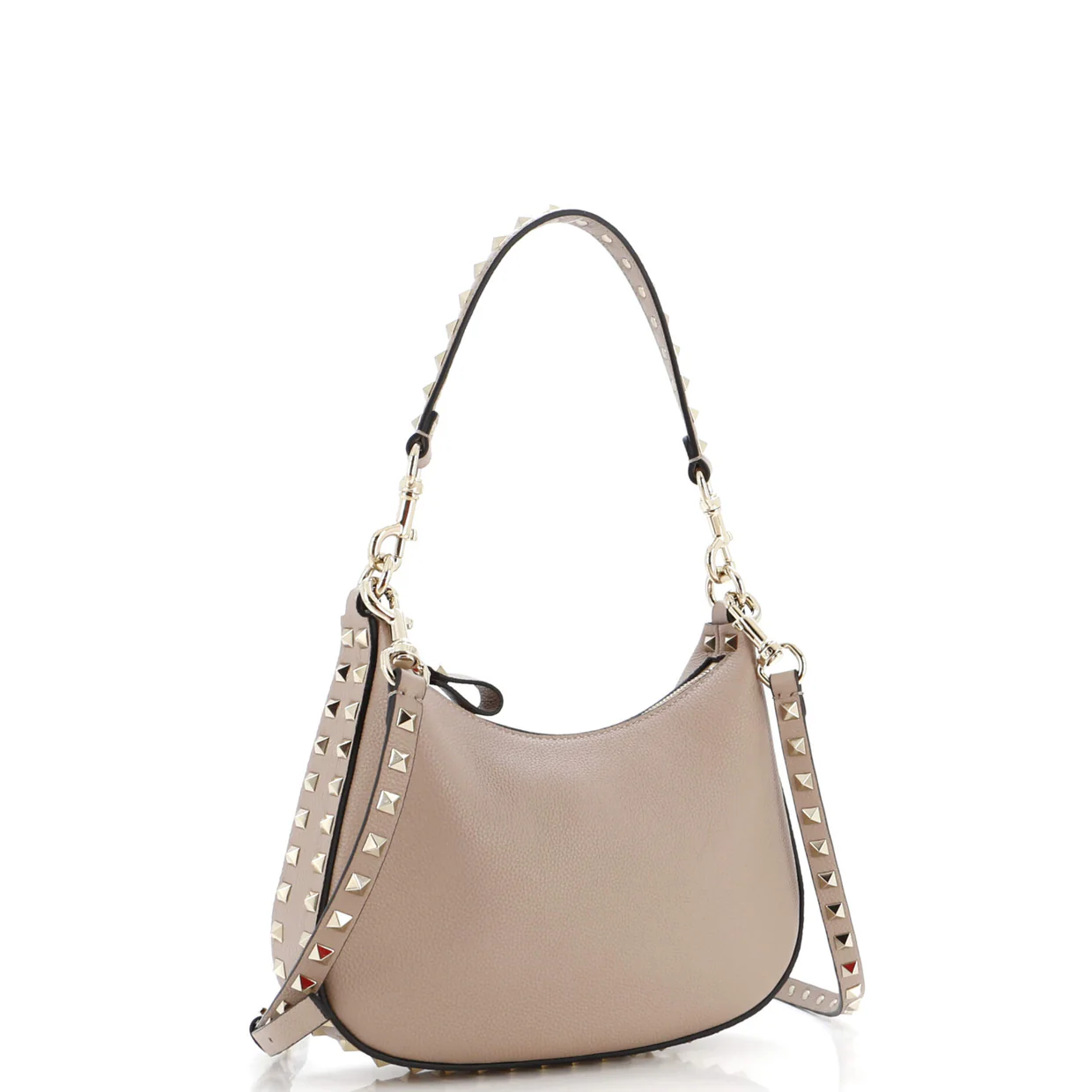 Rockstud Zip Hobo Bag Leather Small - Deep Luxury