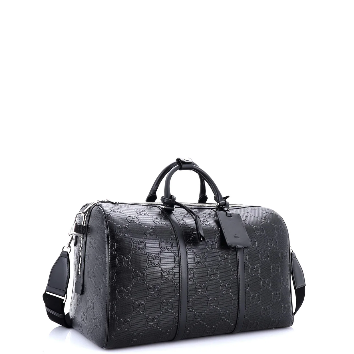 Convertible Duffle Bag GG Embossed Perforated Leather Large - Deep Luxury