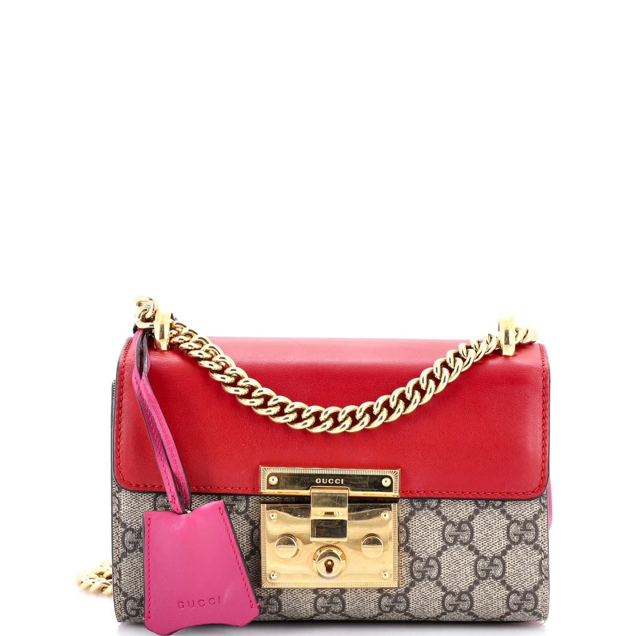 Padlock Shoulder Bag GG Coated Canvas and Leather Small - Deep Luxury