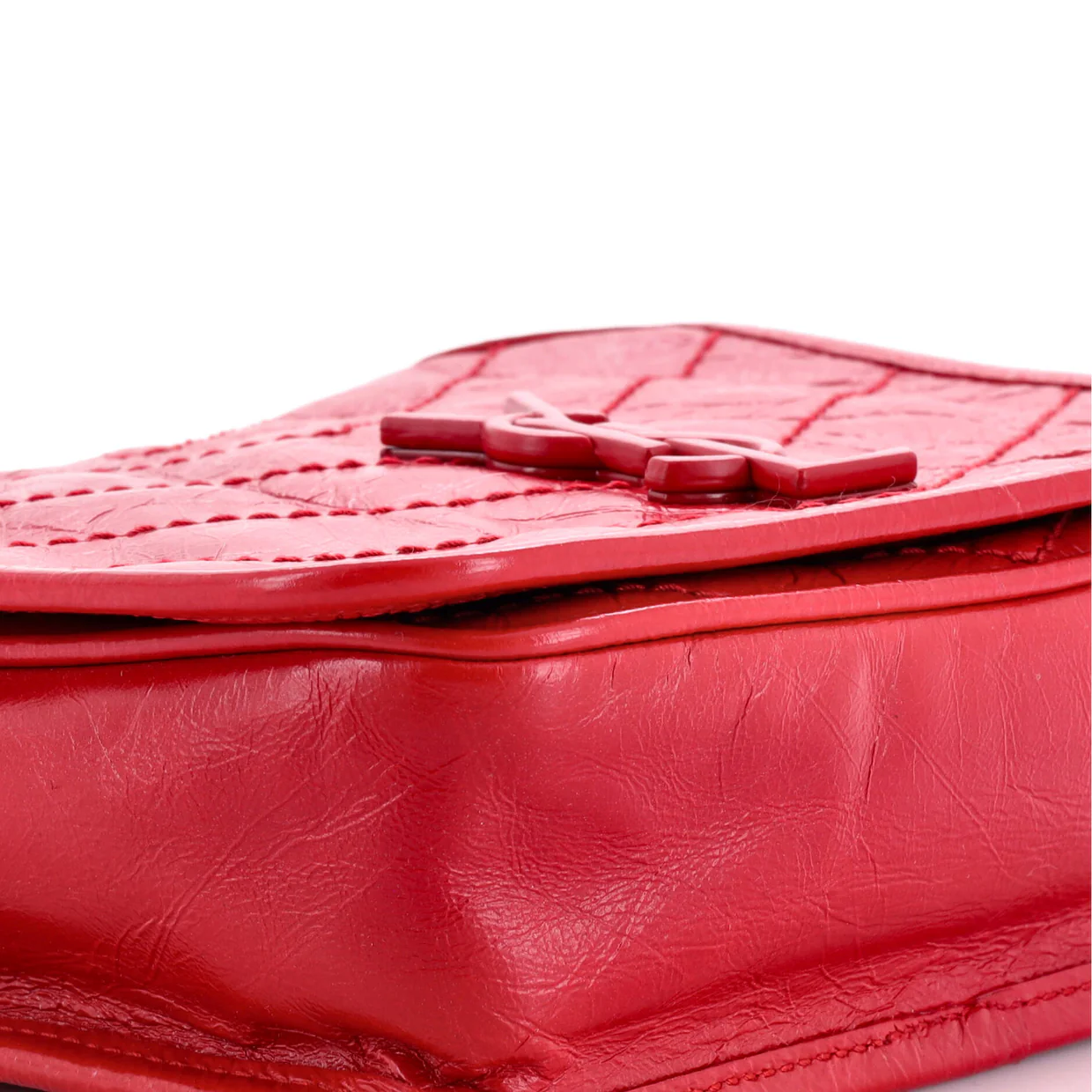 Niki Chain Wallet Matelasse Chevron Leather - Deep Luxury