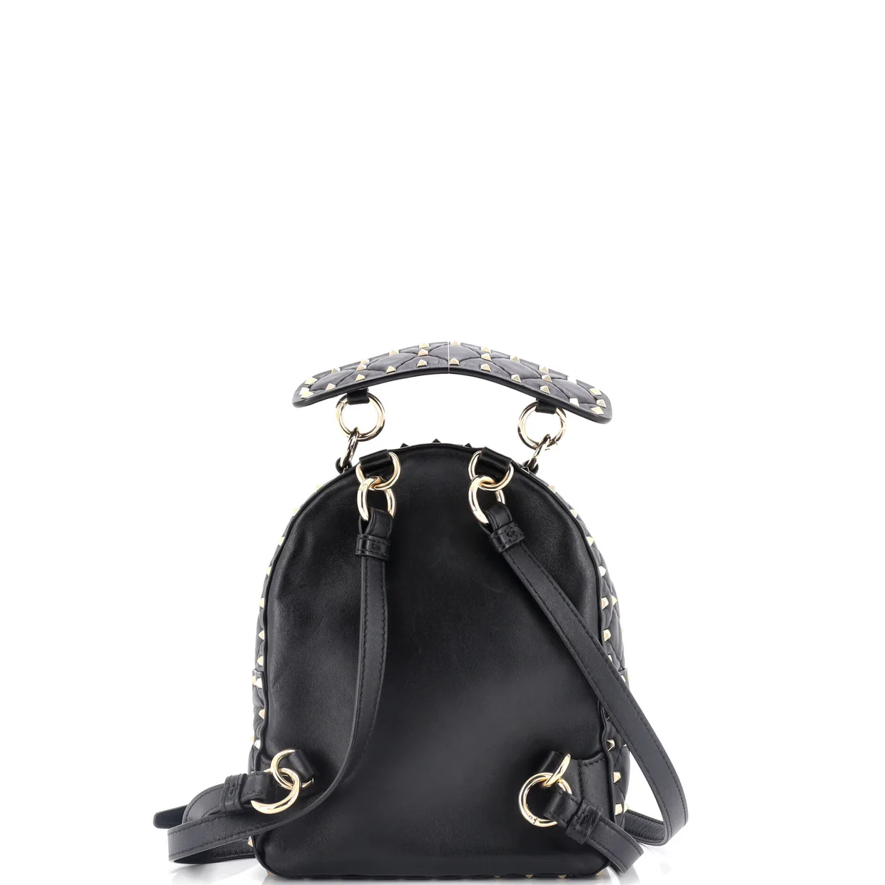 VLTN Rockstud Spike Backpack Quilted Printed Leather Mini - Deep Luxury