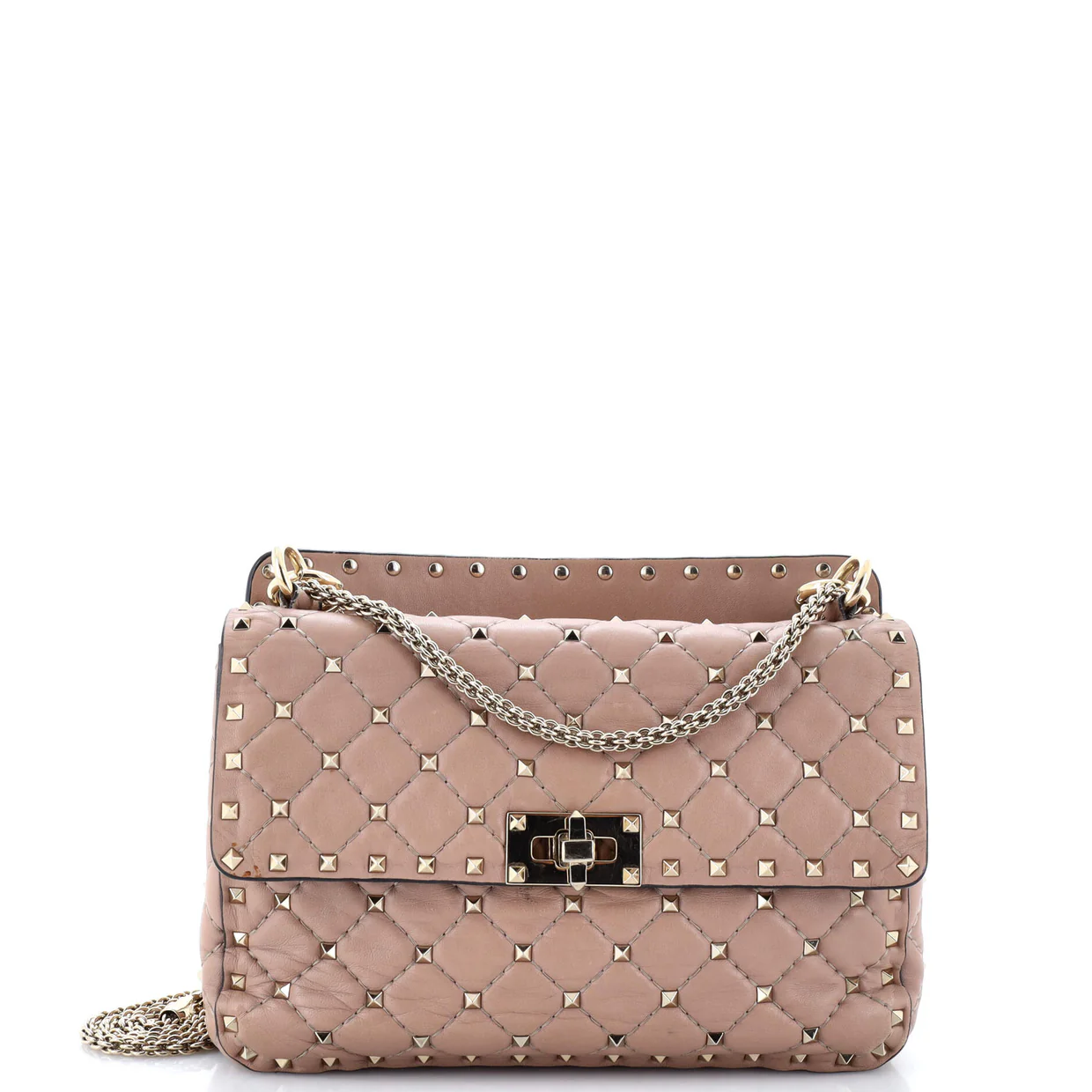 Rockstud Spike Flap Bag Quilted Leather Medium - Deep Luxury