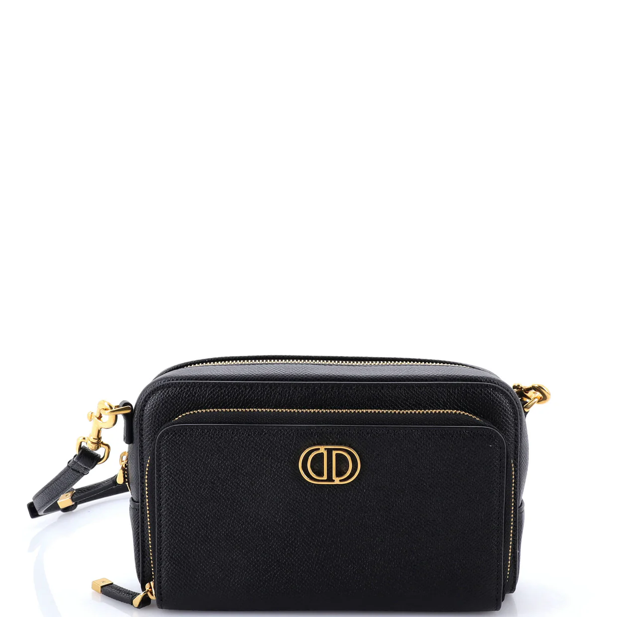 Caro Double Pouch Crossbody Bag Leather - Deep Luxury