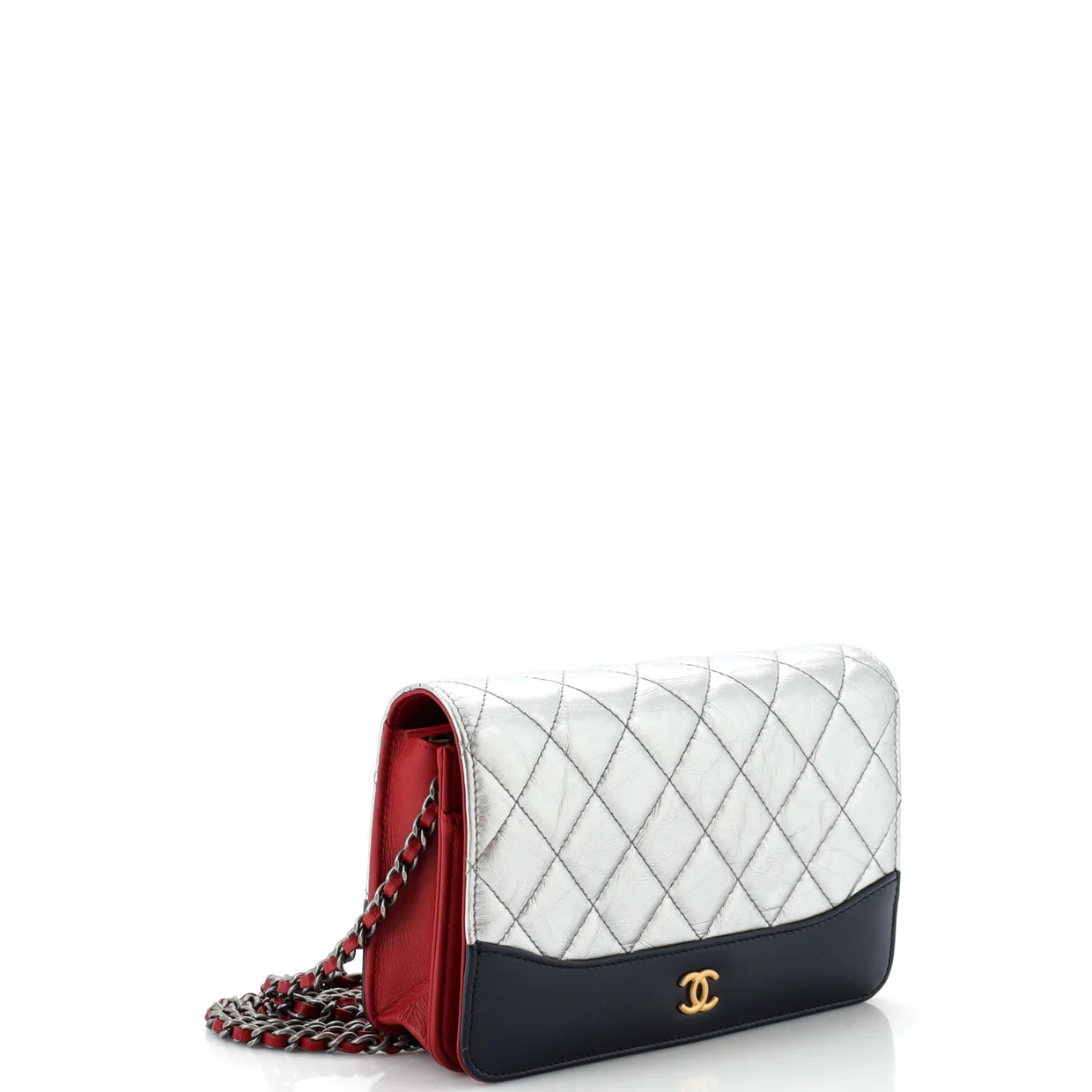 Gabrielle Wallet on Chain Quilted Aged Calfskin - Deep Luxury