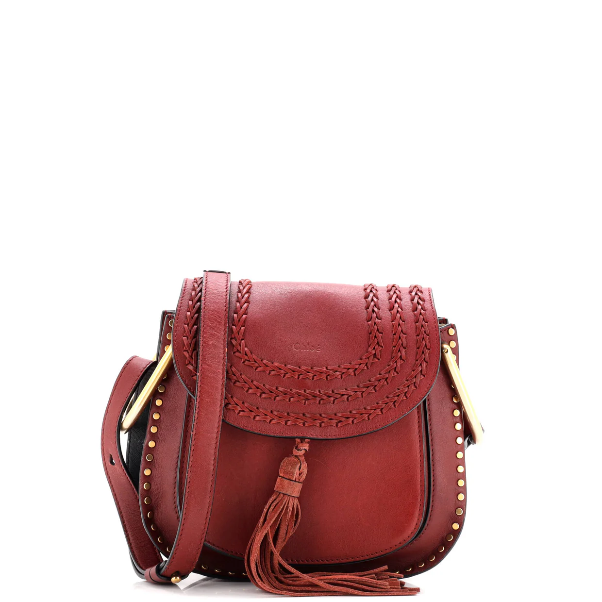 Hudson Handbag Whipstitch Leather Small - Deep Luxury