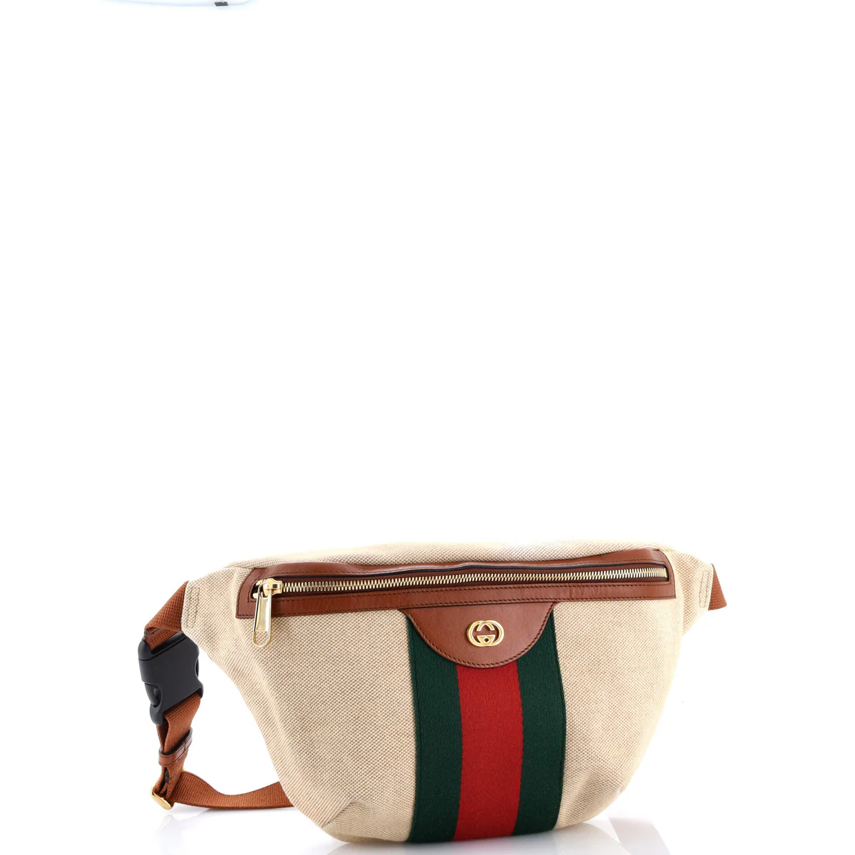 Zip Belt Bag Vintage Web Canvas Large - Deep Luxury