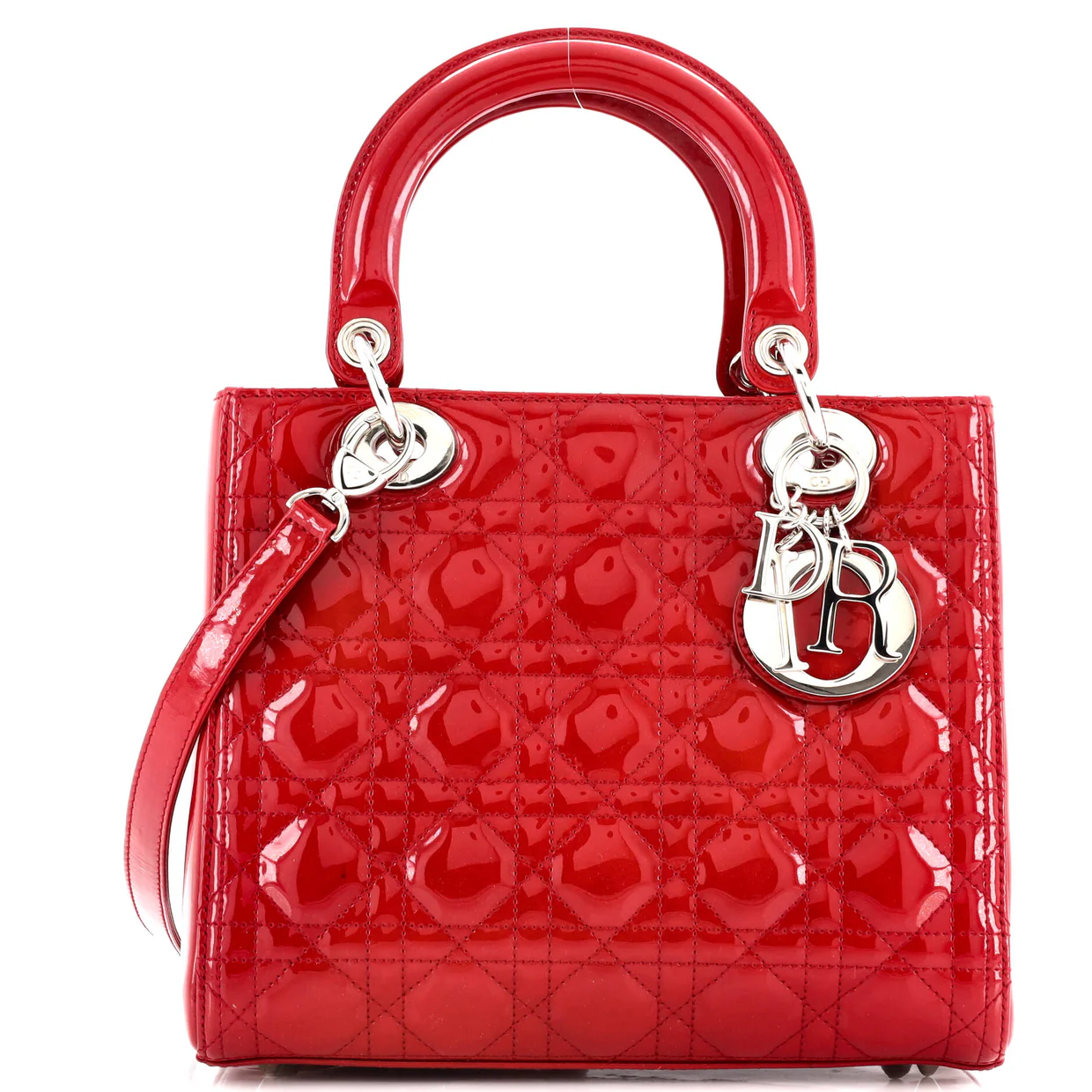 Vintage Lady Dior Bag Cannage Quilt Patent Medium - Deep Luxury