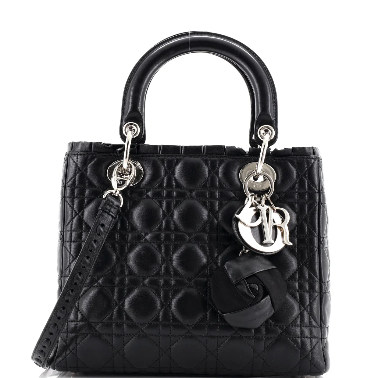 Lady Dior Bag Ruffle Cannage Quilt Lambskin Medium - Deep Luxury
