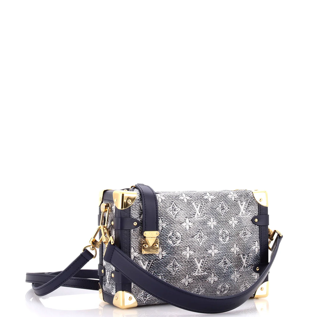 Side Trunk Handbag Monoglam Jacquard Canvas MM - Deep Luxury