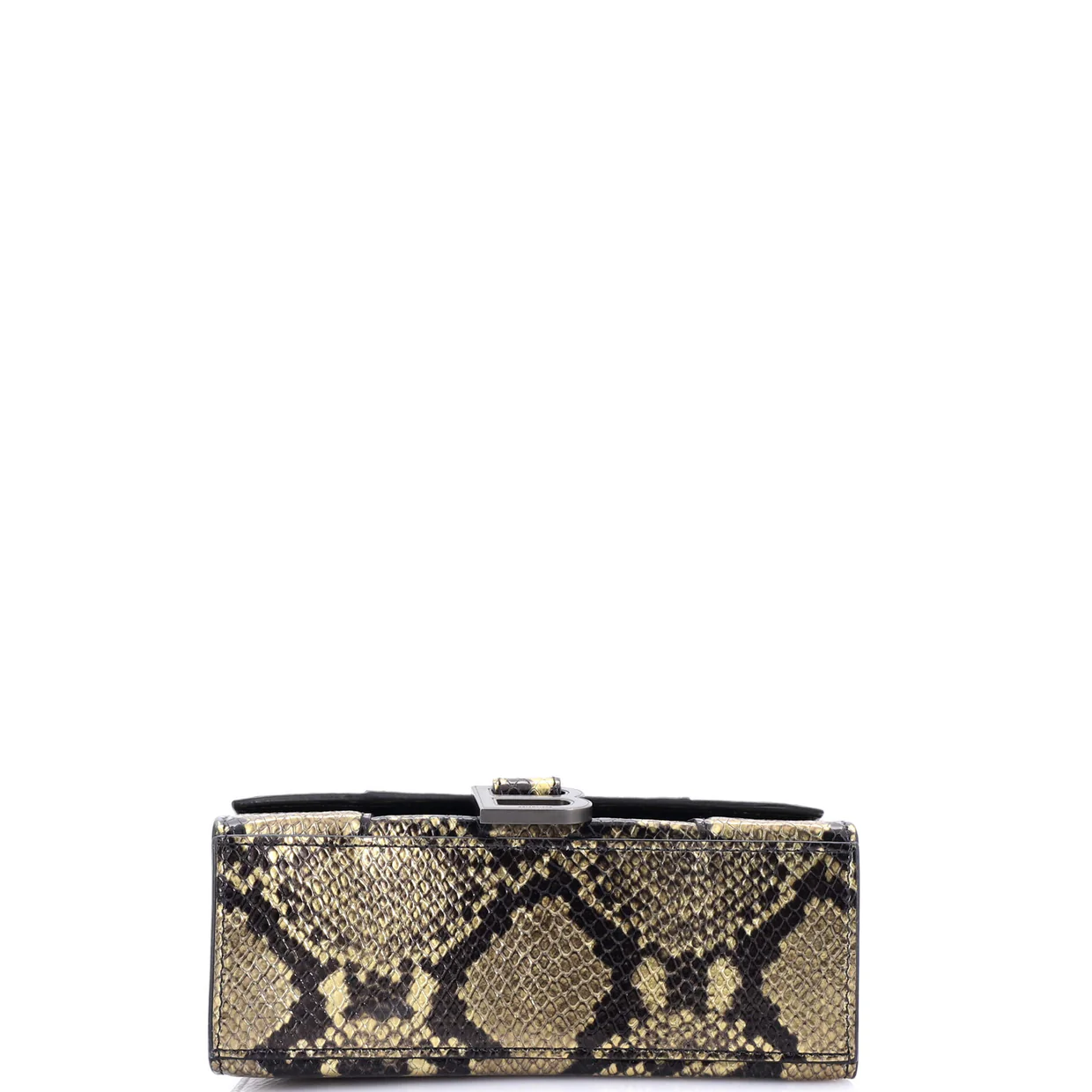 Hourglass Top Handle Bag Python Embossed Leather XS - Deep Luxury