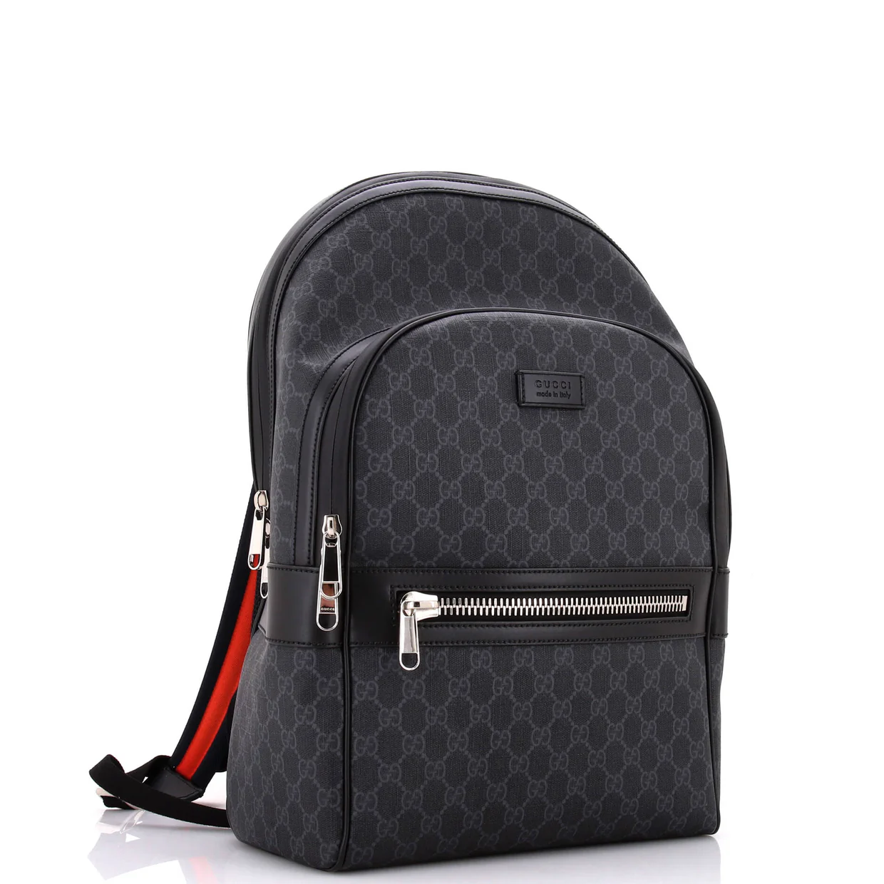 Front Zip Pocket Backpack GG Coated Canvas Medium - Deep Luxury