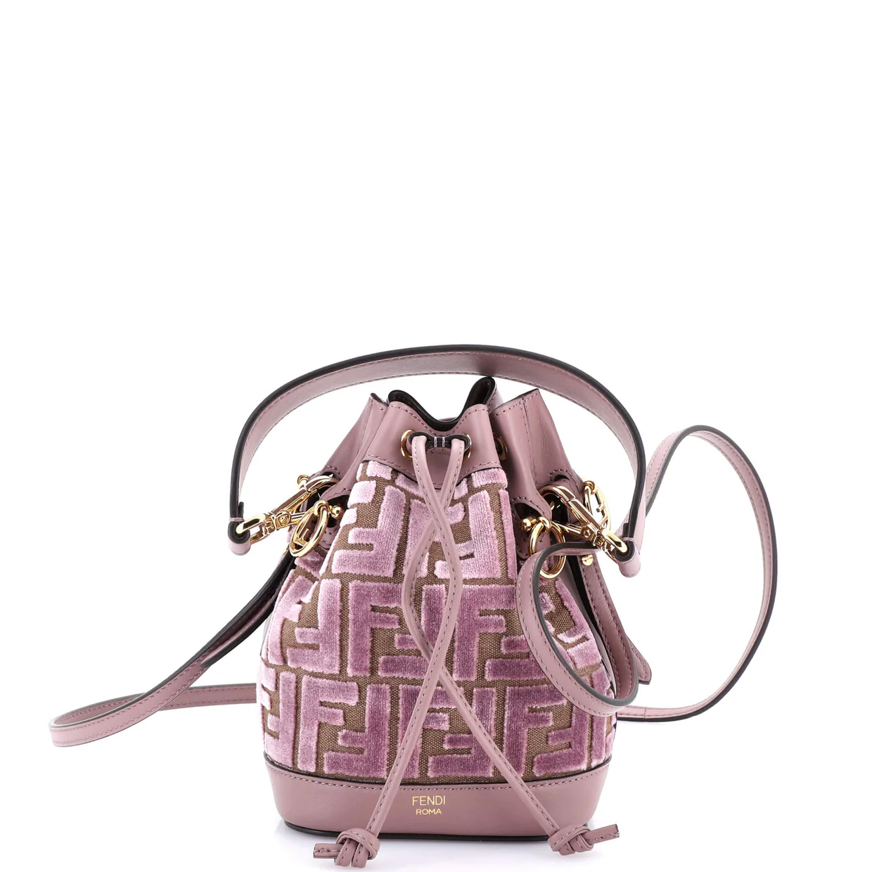 Mon Tresor Bucket Bag Zucca Suede Mini - Deep Luxury