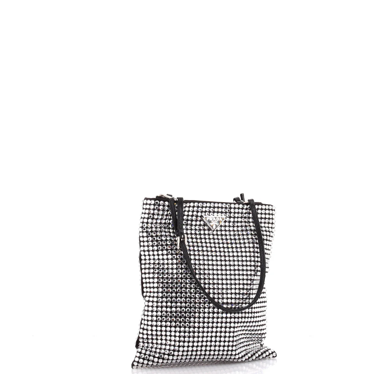 Convertible Open Tote Crystal Embellished Satin Mini - Deep Luxury