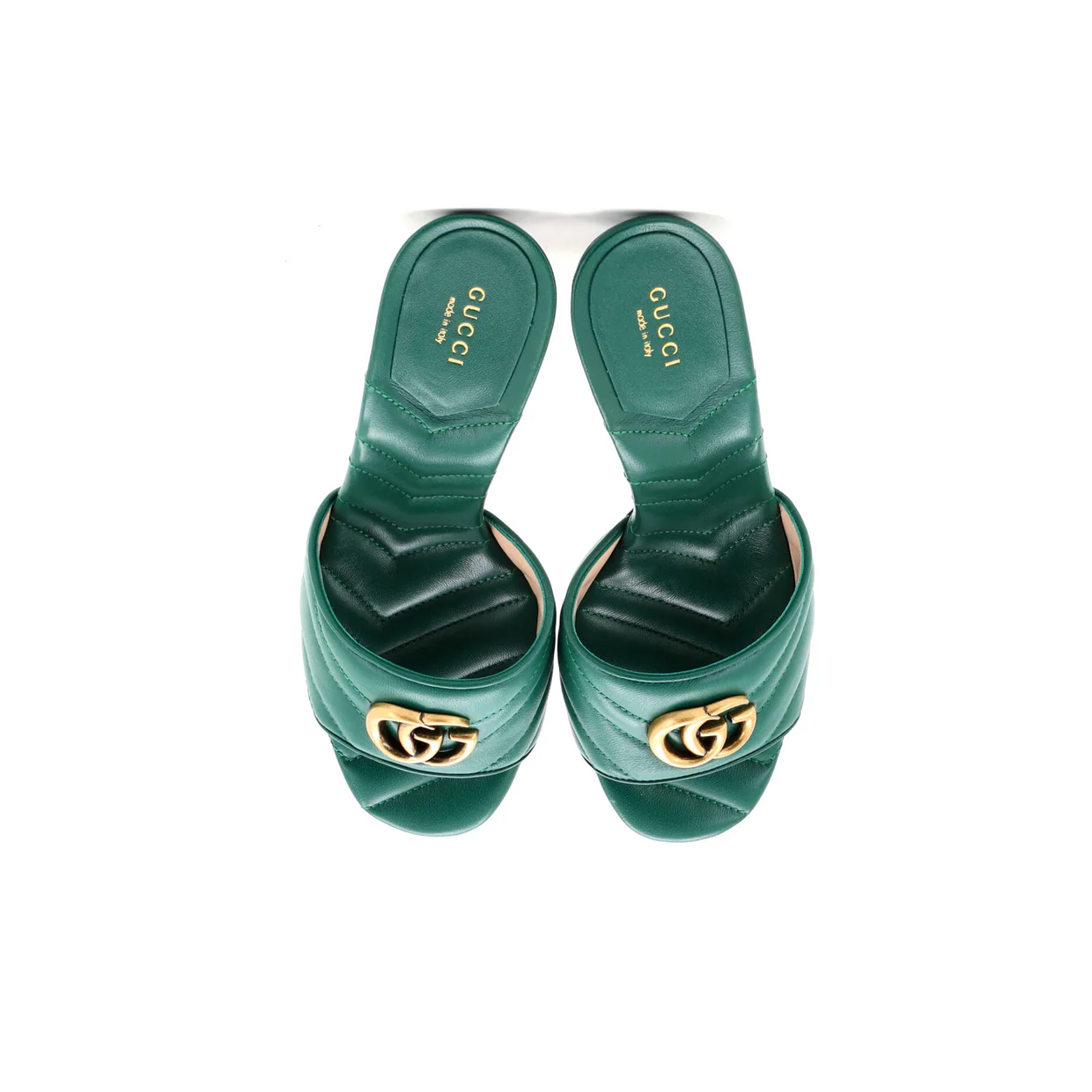 Women's Marmont Slide Heeled Sandals Matelasse Leather - Deep Luxury