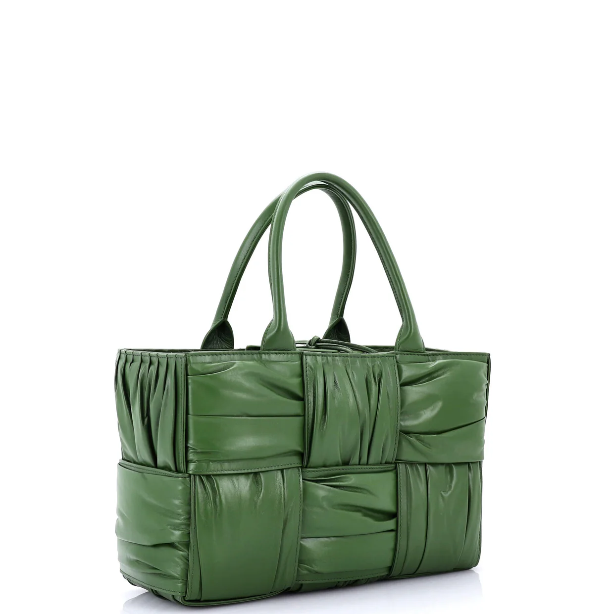 Arco Tote Maxi Intrecciato Plisse Leather Small - Deep Luxury