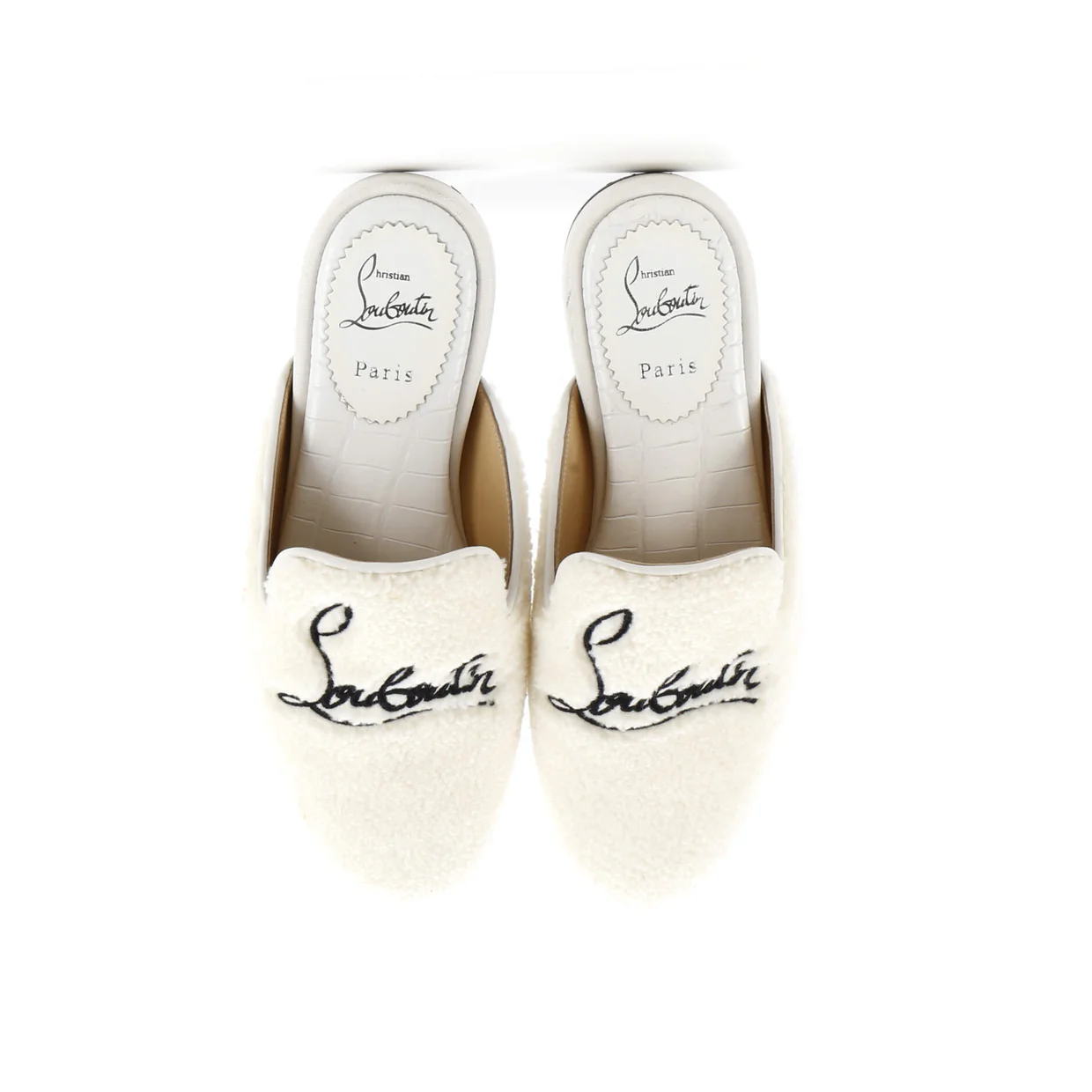 Women's Navy Coolito Donna Flat Mules Shearling - Deep Luxury