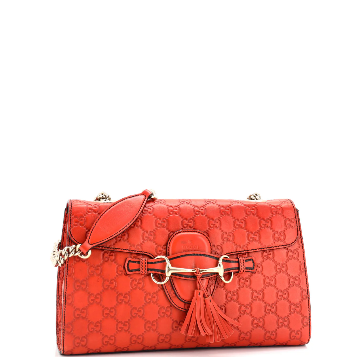 Emily Chain Flap Bag Guccissima Leather Medium - Deep Luxury
