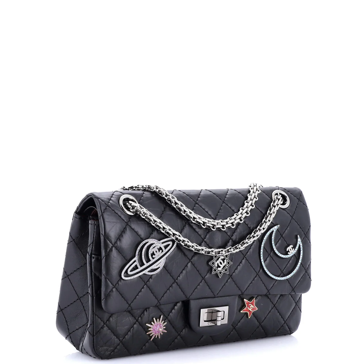 Space Charms Reissue 2.55 Flap Bag Quilted Aged Calfskin 225 - Deep Luxury