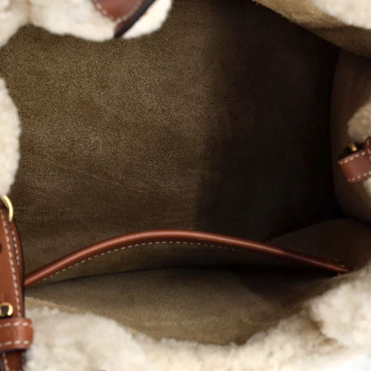 Cabas Thais Tote Triomphe Embroidered Shearling Small - Deep Luxury