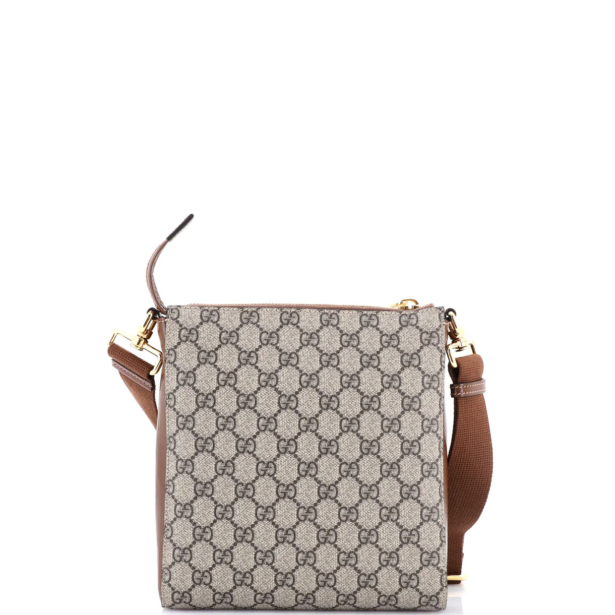 Interlocking G Patch Zip Messenger Bag GG Coated Canvas Small - Deep Luxury