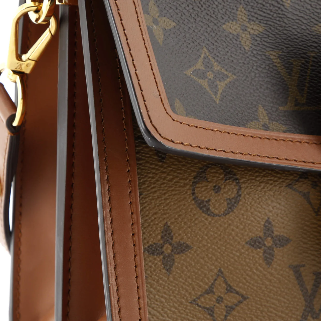 Dauphine Shoulder Bag Reverse Monogram Canvas MM - Deep Luxury