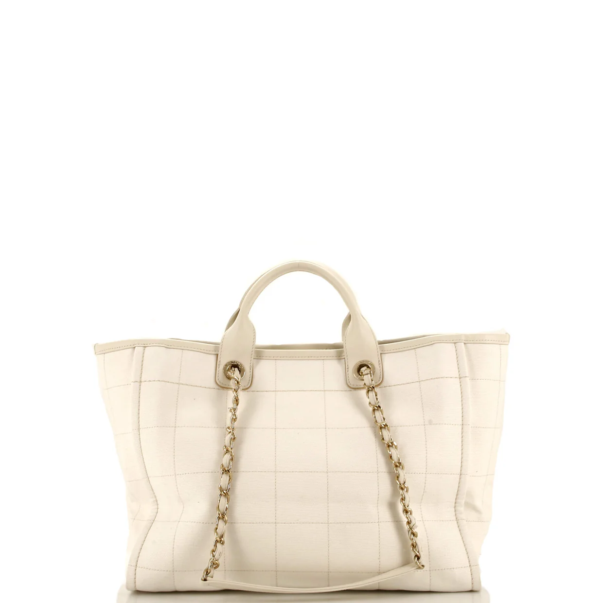 Deauville NM Tote Square Stitched Canvas Medium - Deep Luxury