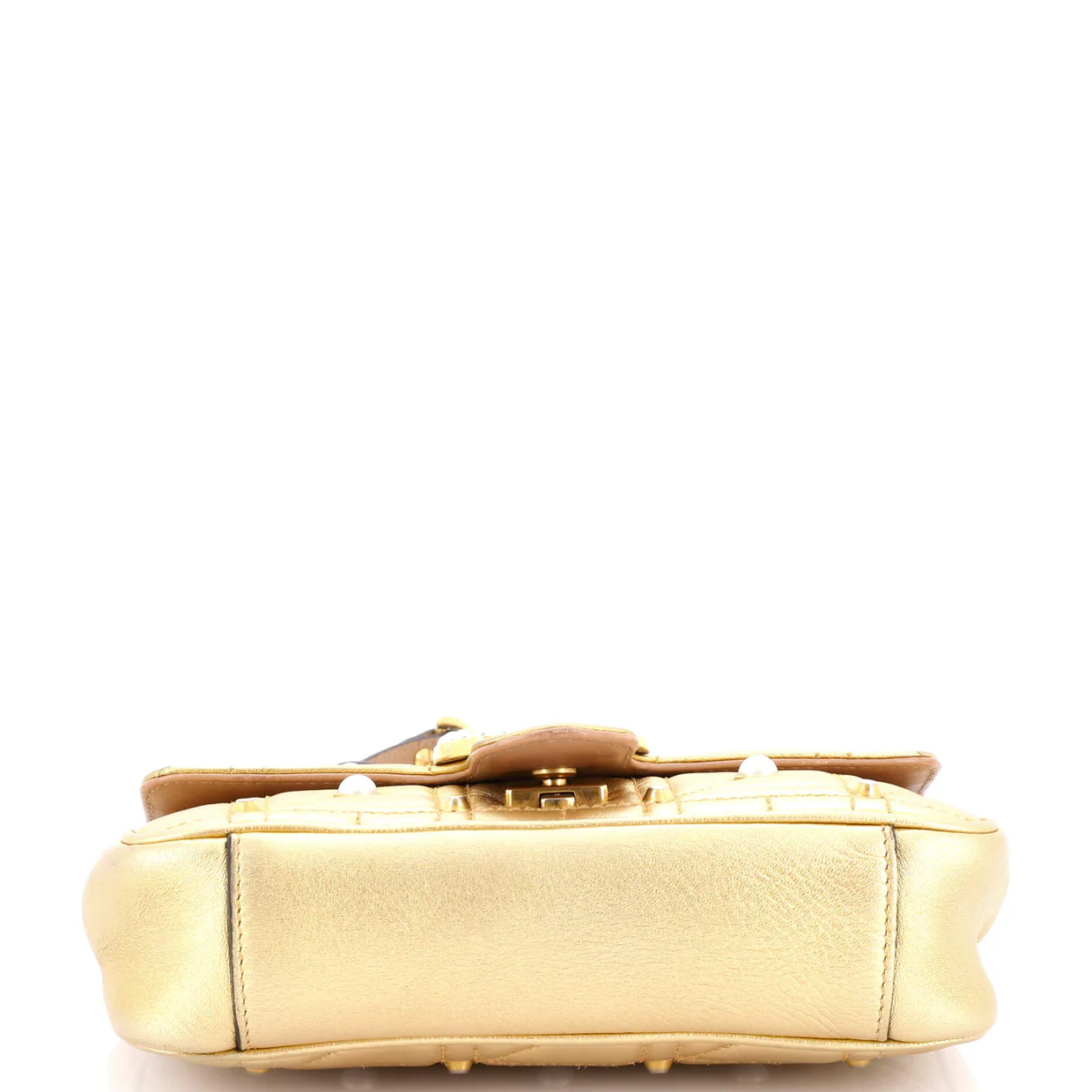 Pearly GG Marmont Flap Bag Embellished Matelasse Leather Mini - Deep Luxury