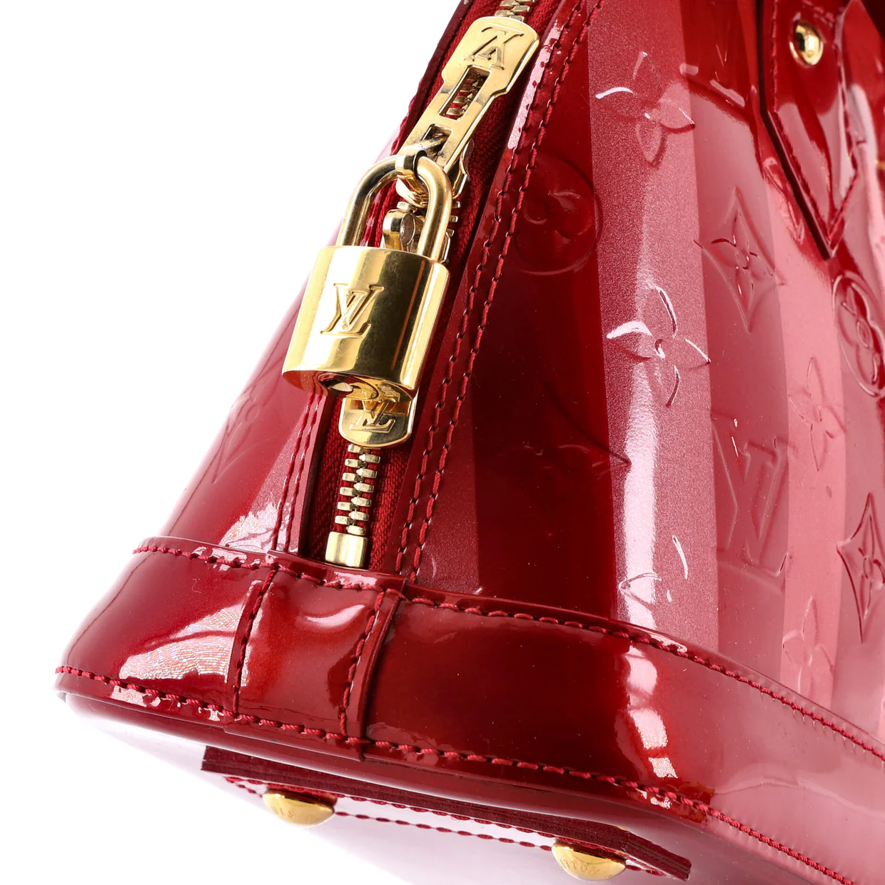 Alma Handbag Limited Edition Monogram Vernis Rayures BB - Deep Luxury