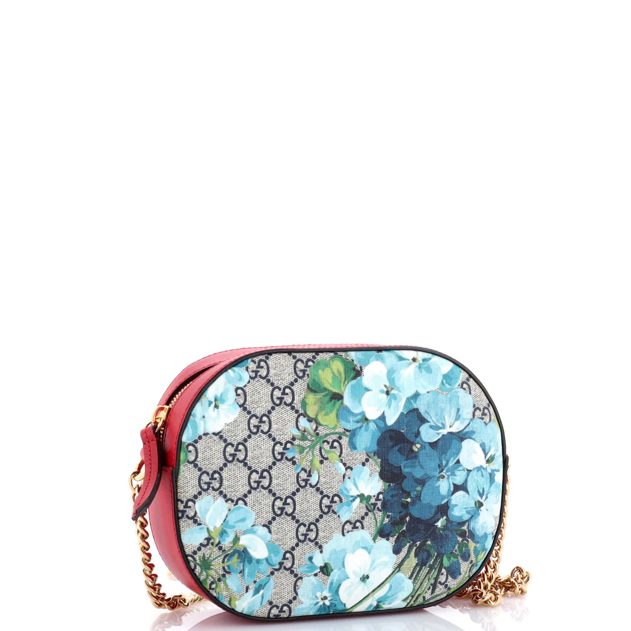 Chain Crossbody Bag Blooms Print GG Coated Canvas Mini - Deep Luxury