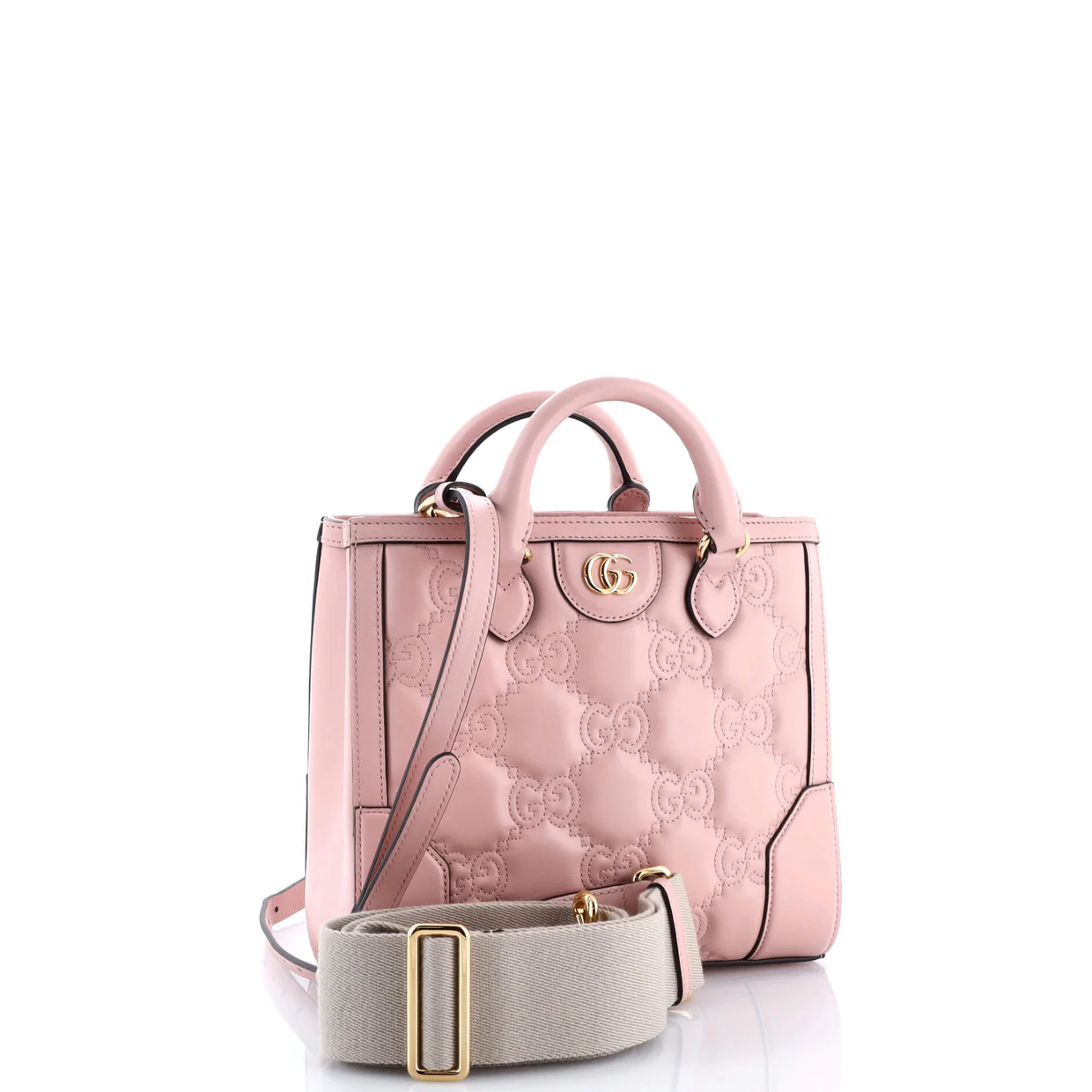 GG Top Handle Tote GG Matelasse Leather Mini - Deep Luxury