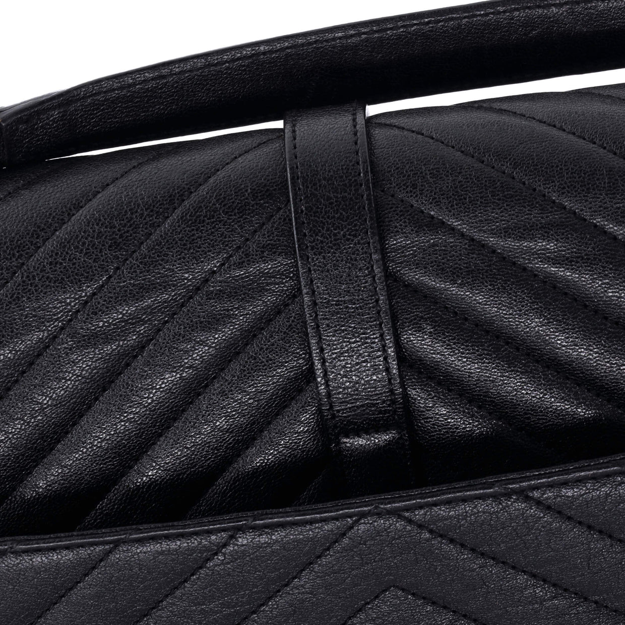 Classic Monogram College Bag Matelasse Chevron Leather Large - Deep Luxury