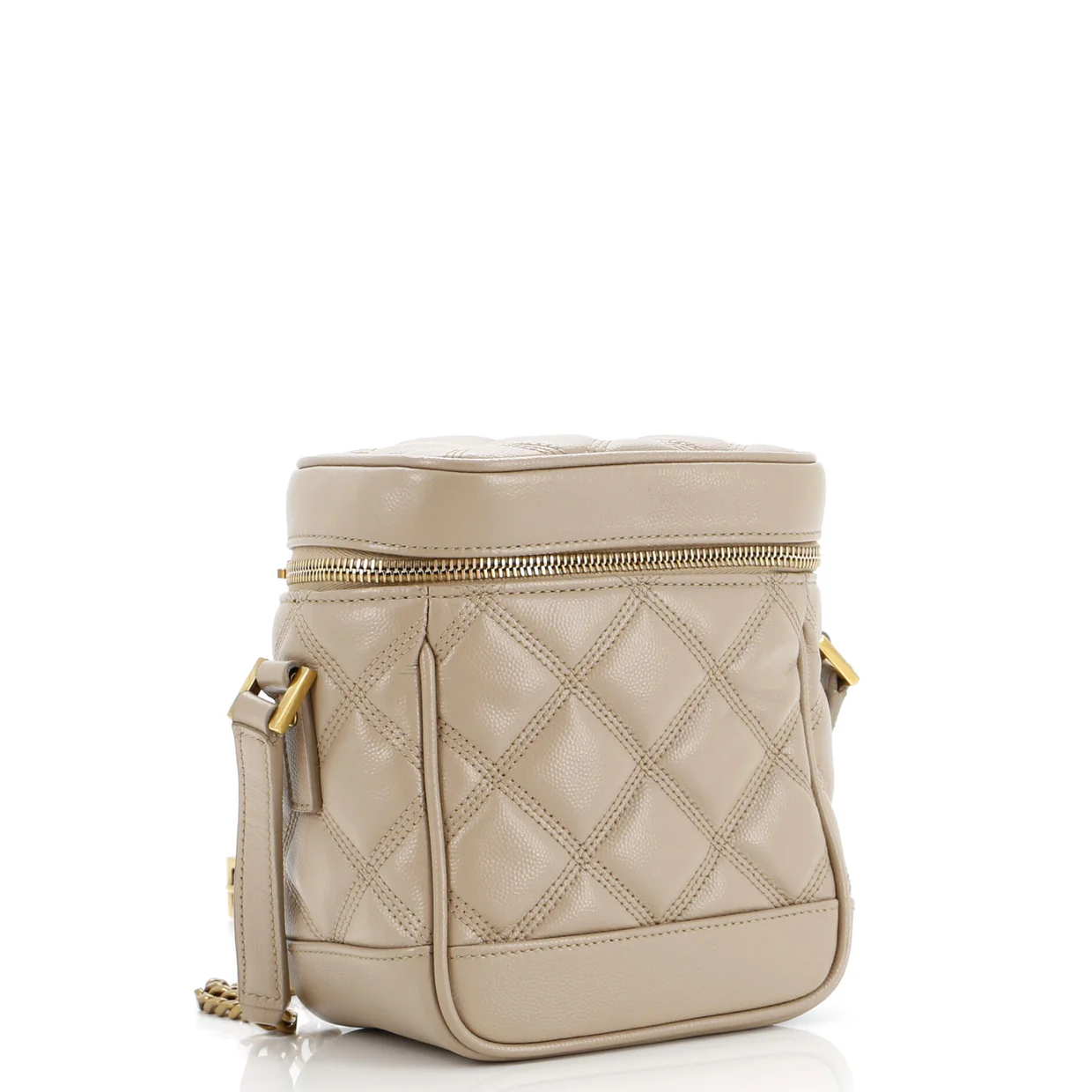 80's Vanity Bag Quilted Leather - Deep Luxury