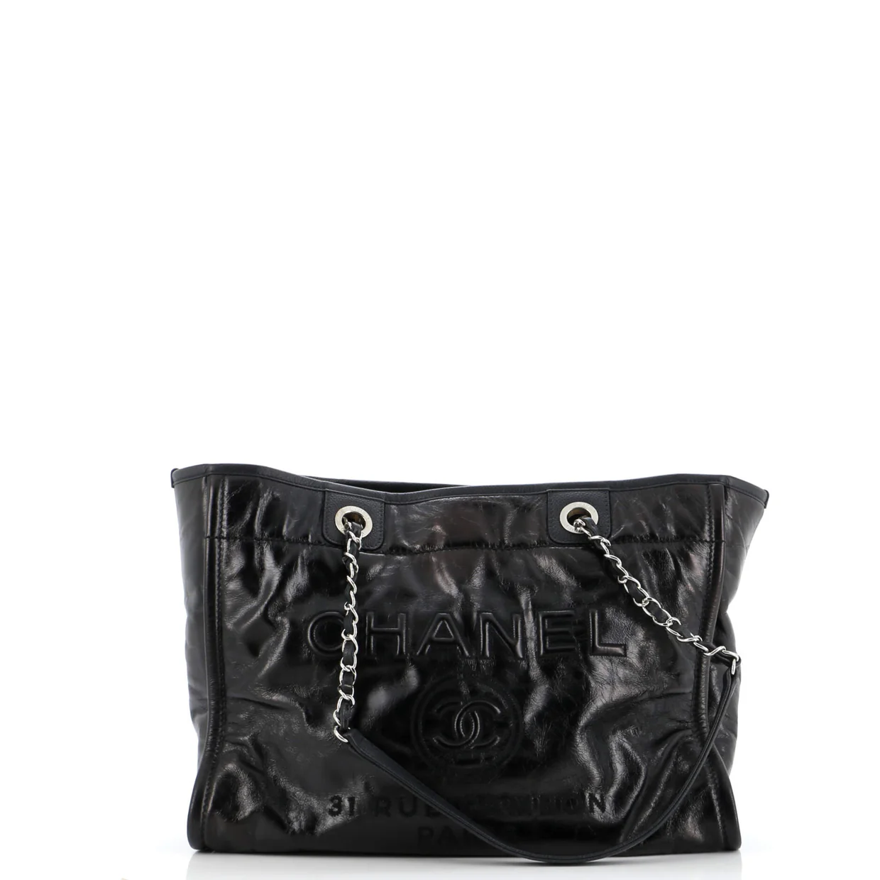 Deauville Tote Glazed Calfskin Small - Deep Luxury