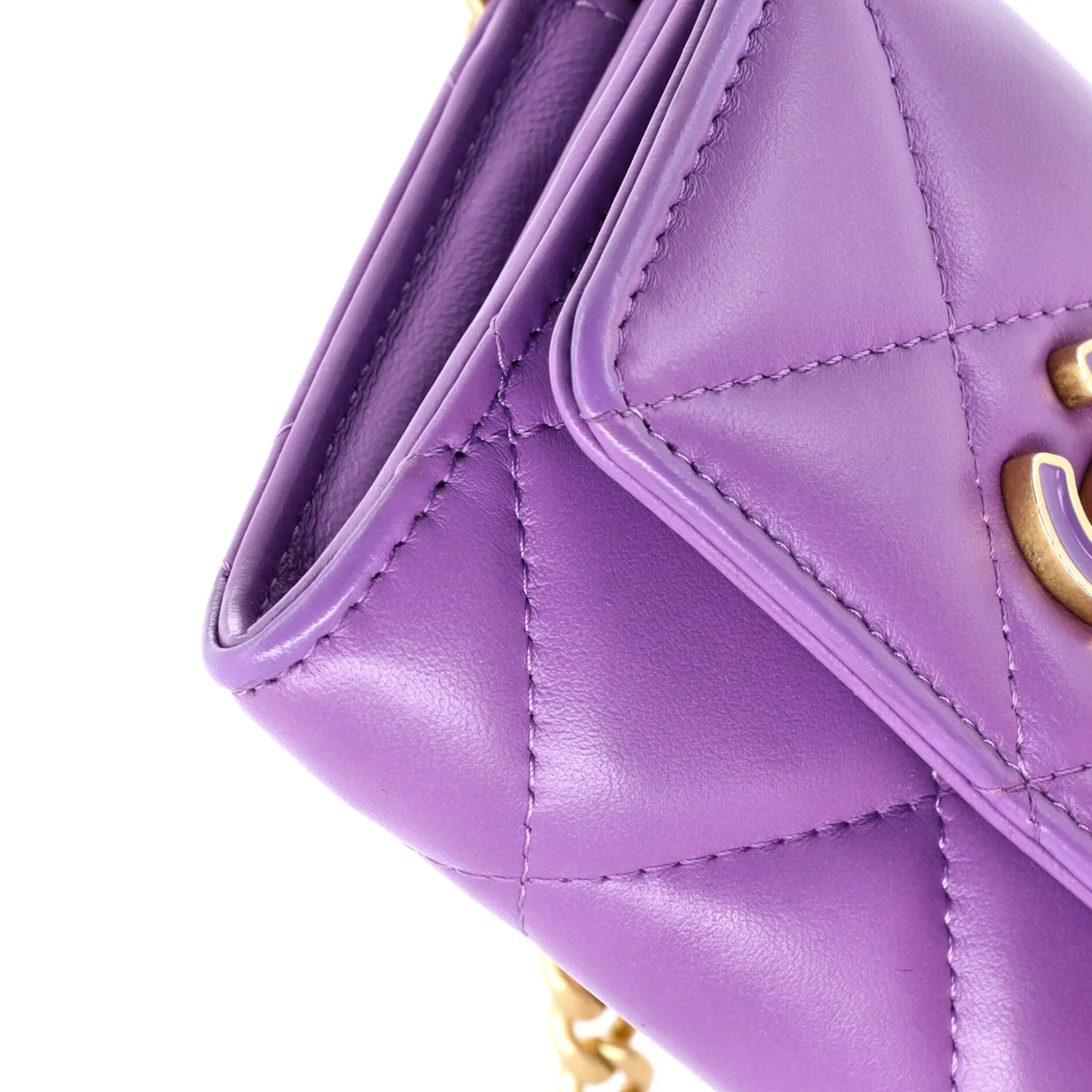 Pending CC Card Holder on Chain Quilted Lambskin - Deep Luxury