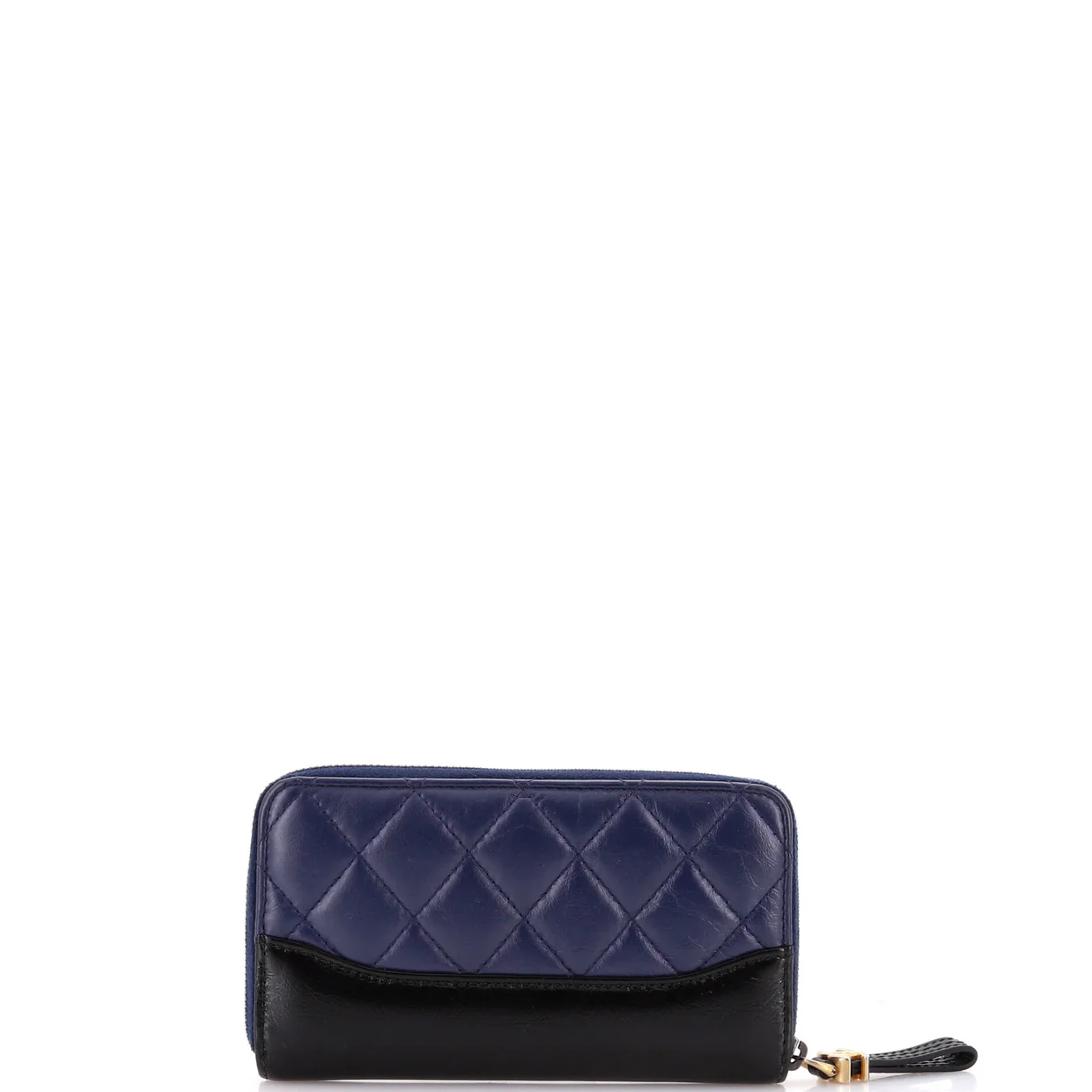 Gabrielle Zip Around Wallet Quilted Aged Calfskin Small - Deep Luxury
