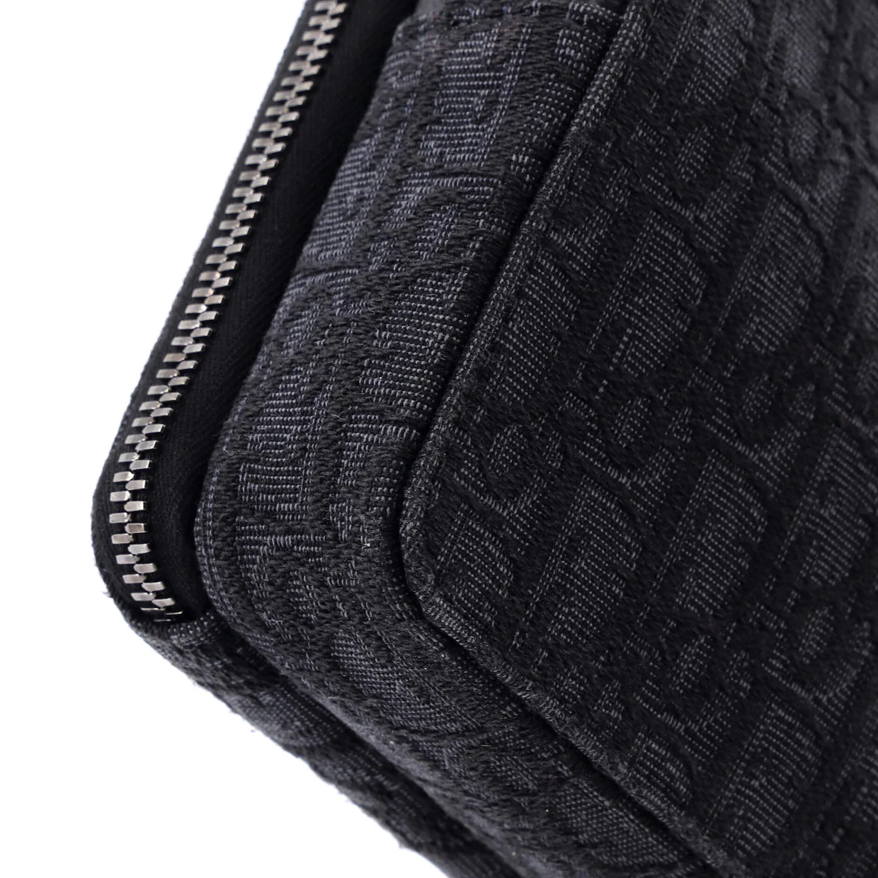 Double Zip Crossbody Pouch Oblique Canvas - Deep Luxury