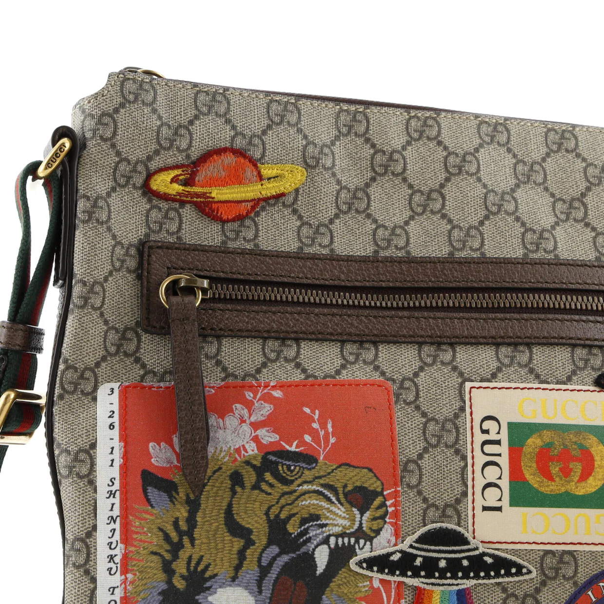 Courrier Zip Messenger GG Coated Canvas with Applique Medium - Deep Luxury