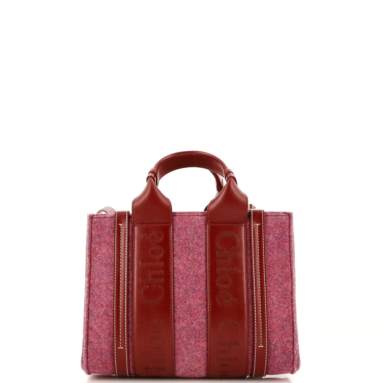 Woody Tote Recycled Felt with Leather Small - Deep Luxury