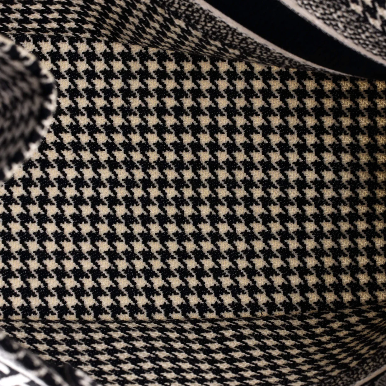Book Tote Houndstooth Canvas Medium - Deep Luxury