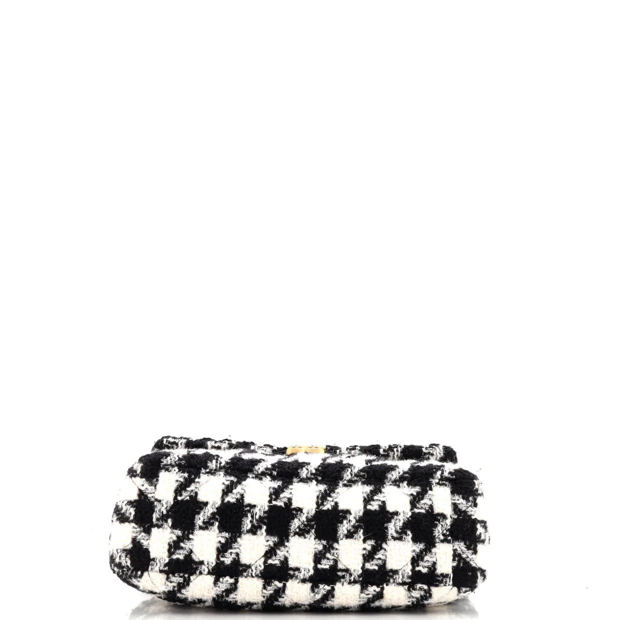 19 Flap Bag Quilted Houndstooth Tweed and Ribbon Large - Deep Luxury
