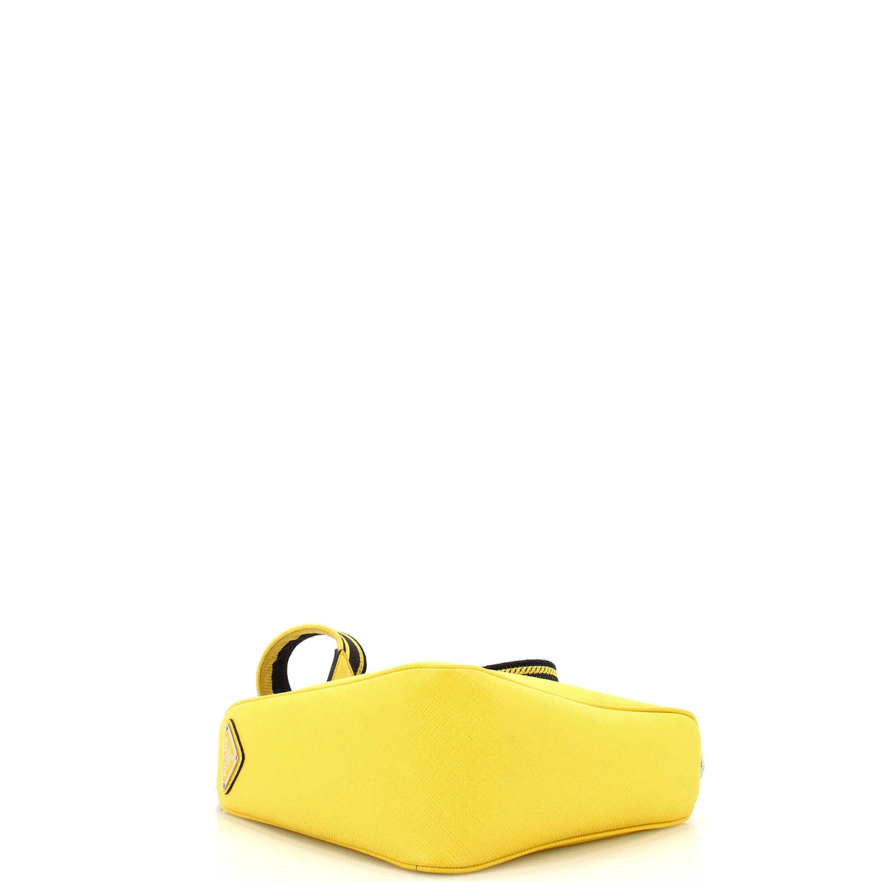 Triangle Logo Zip Crossbody Bag Saffiano Leather Small - Deep Luxury